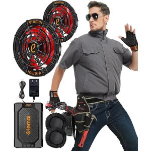 2024 NEWモデル ファン付き作業服 25000mAh 超高出力36V ファンバッテリーセット 空冷調節作業服 猛暑対策必須品 綿100%　NIN-elemai-36V-CX-BX-X