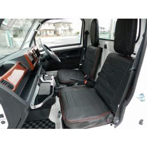 ホンダ HA8/HA9 アクティトラック フェイクレザーシートカバー（黒）