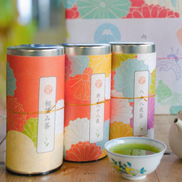 お茶旅 お茶 緑茶 ギフト 200gx3缶 創業80年 健康を願う八十八夜茶  (初摘/特八/八八)...