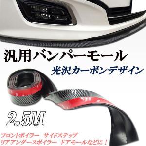 汎用リップスポイラーモールディング フロントスポイラー サイドステップ リアアンダー 表面光沢カーボンカラータイプ！タップリ２．５Ｍサイズ