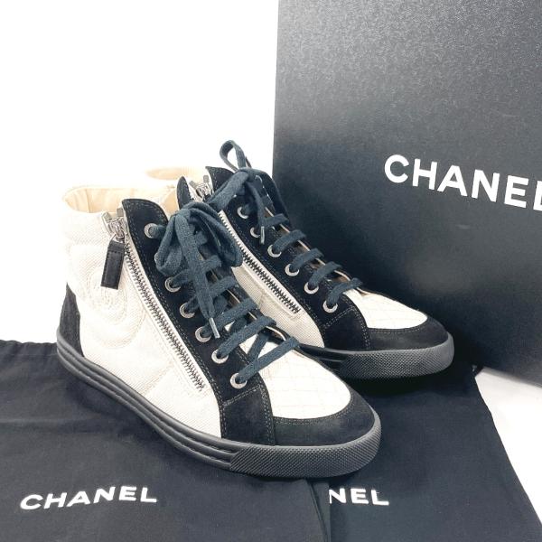 23cm シャネル CHANEL スニーカー G30617 ココマーク キャンバス/スウェード アイ...