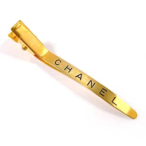 シャネル CHANEL ヘアアクセサリー ヘアクリップ バレッタ ヘアピン ロゴ GP ゴールド 96 A 1996年製 ヴィンテージ ジュエリー
