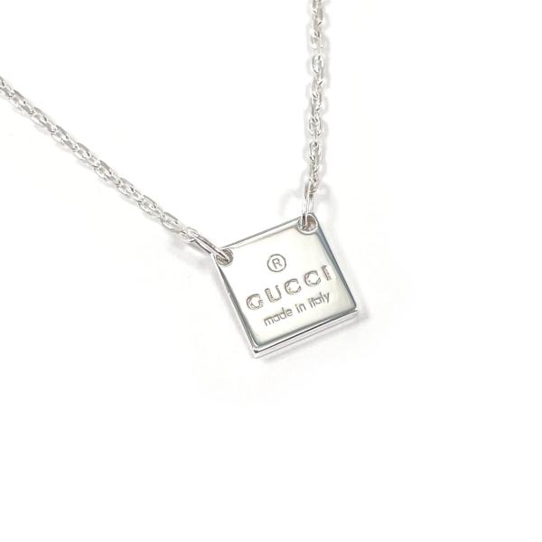 グッチ GUCCI ネックレス スクエア ロゴプレート シルバー925 アクセサリー 新品仕上げ済み...