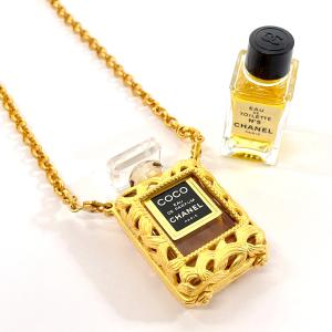 シャネル CHANEL ネックレス パフュームボトル チェーン No.5のミニ香水付き ココ ヴィンテージ GP ゴールド 保存箱付き 希少｜jpbrands