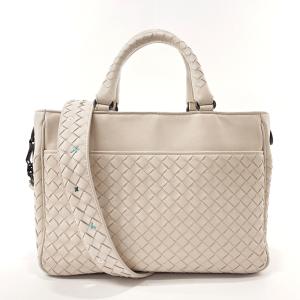 ボッテガヴェネタ BOTTEGAVENETA ハンドバッグ イントレチャート 2WAY レザー ホワ...