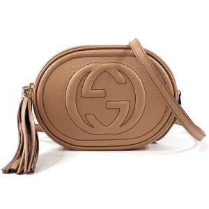 新品 グッチ GUCCI ソーホー ショルダーバッグ ポシェット クロスボディ GG 747779 タッセル レザー ベージュ