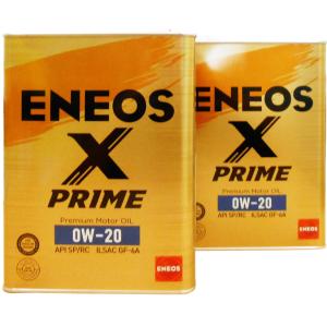 【2缶セット】 ENEOS X PRIME (エックスプライム) エンジンオイル 0W-20 SP/RC GF-6A (100％化学合成油) 4L×2缶｜jpitshop