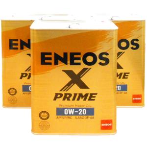 【3缶セット】 ENEOS X PRIME (エックスプライム) エンジンオイル 0W-20 SP/RC GF-6A (100％化学合成油) 4L×3缶｜jpitshop
