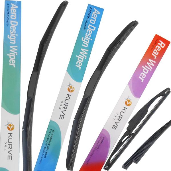 エアロ デザイン ワイパー ブレード フロント&amp;リアセット+替えゴム2本付 600mm 350mm ...