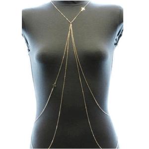 ボディチェーン ボディーネックレス ベリーチェーン Body Chain ダブルクロス 【レビューでメール便送料無料】 【1から2営業日出荷】【輸入品】｜jplamp