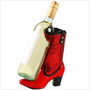 Wild Eye ハイヒール ワインボトルホルダー カウガールブーツ レッドグリッター