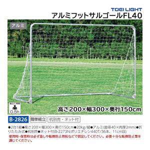 トーエイライト 簡単組立 アルミフットサルゴールFL40 2台1組 ネット付 (メーカー直送) B-2826 ＜2026NP＞