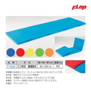 フラップ 軽量エコカラーマットS三つ折・連結式 90x300x5 大型品 F1542 ＜2025NP＞