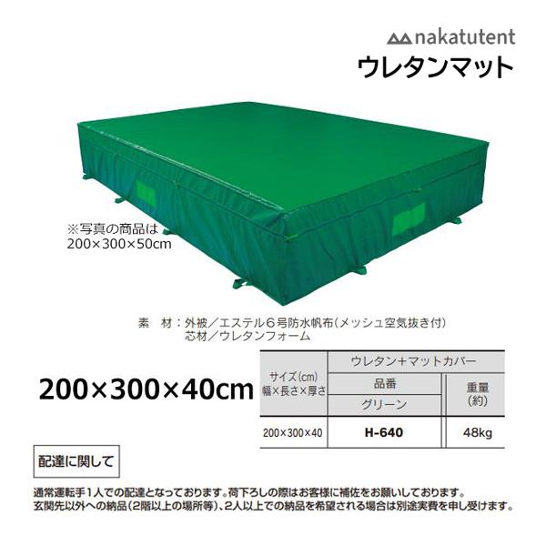 中津TENT ウレタンマット・カバー付 (屋内・屋外兼用) グリーン H-640 ＜2023NP＞