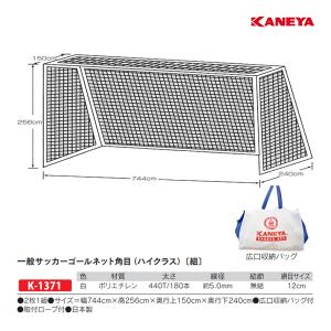 カネヤ 一般サッカーネット角目 (2枚1組)PE180WT K-1371 ＜2025NP＞
