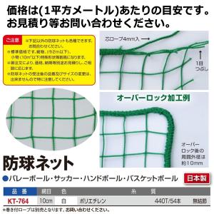 寺西喜 要見積 防球ネット (1m×1mに付) 網目10cm：緑 防炎ポリエチレン