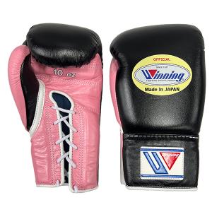 10オンス MS-300-BLKPNK1 ウイニング ボクシンググローブ ひも式 winning boxing gloves 10oz