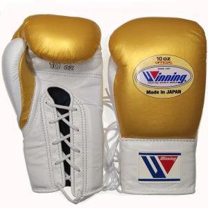 10オンス MS-300-GLDWHT2 ウイニング ボクシンググローブ ひも式 winning boxing gloves 10oz＜2025NP＞