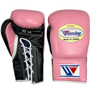 10オンス MS-300-PNKBLK1 ウイニング ボクシンググローブ ひも式 winning boxing gloves 10oz