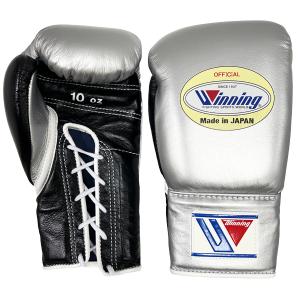 10オンス MS-300-SLVBLK1 ウイニング ボクシンググローブ ひも式 winning boxing gloves 10oz