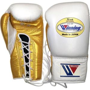 10オンス MS-300-WHTGLD1 ウイニング ボクシンググローブ ひも式 winning boxing gloves 10oz＜2025NP＞