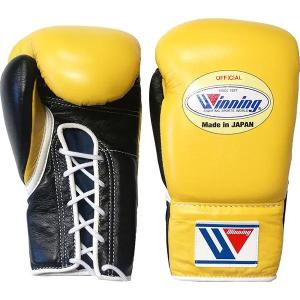 10オンス MS-300-YELBLK1 ウイニング ボクシンググローブ ひも式 winning boxing gloves 10oz