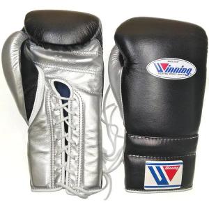 14オンス MS-500-BLKSLV1 ウイニング ボクシンググローブ ひも式 winning boxing gloves 14oz