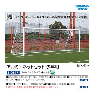 三和体育 アルミサッカーゴール 六角ネットセット 少年用 S-0147 ＜2024NP＞｜jpn-sports