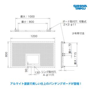 三和体育 バスケットボード アルミパンチング仕様 ジュニア用 S-7905 ＜2025NP＞