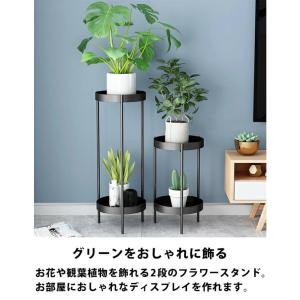 2 段 丸型アイアンフラワースタンド ラグジュ...の詳細画像1