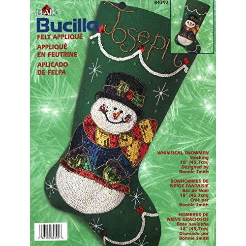 Bucilla「風変わりな雪だるま」フェルトアップリケストッキングキット 84392