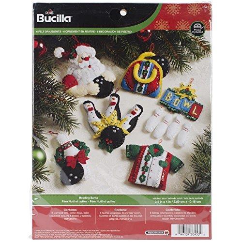 サンタの装飾フェルト アップリケ キット-3-1/2X4のボウリング 6 本セット
