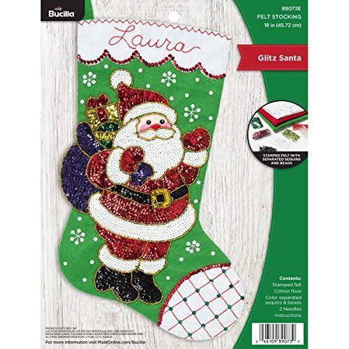 PLAID Enterprises 89073E フェルトストッキングキット サンタ、グリッツサンタ