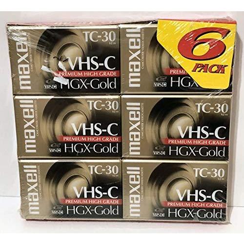 Maxell VHS-C カムコーダテープ 6個パック HGX-Gold TC-30 （並行輸入品）...