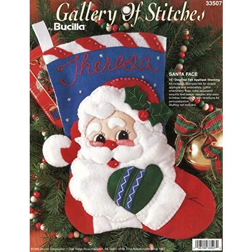Bucilla 33507 サンタフェイスフェルトアップリケストッキングキット