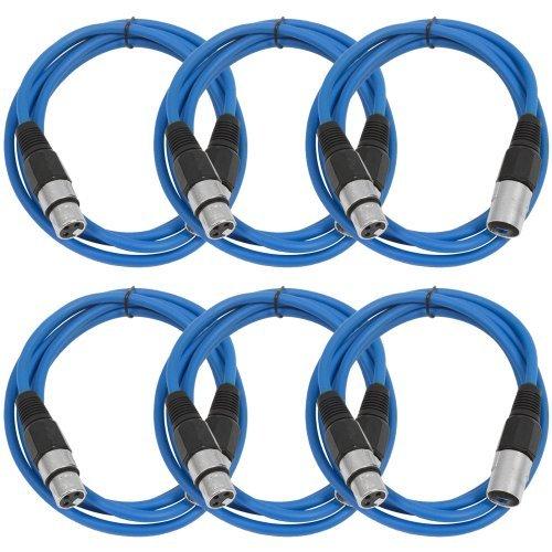 SEISMIC AUDIO - SAXLX-6 - 6 Pack of 6' Blue XLR Ma...