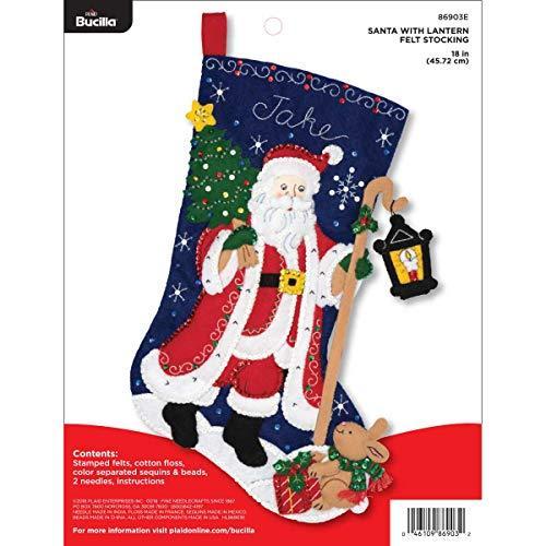 Bucilla Felt Stocking Applique Kit 18 Long-Santa W...
