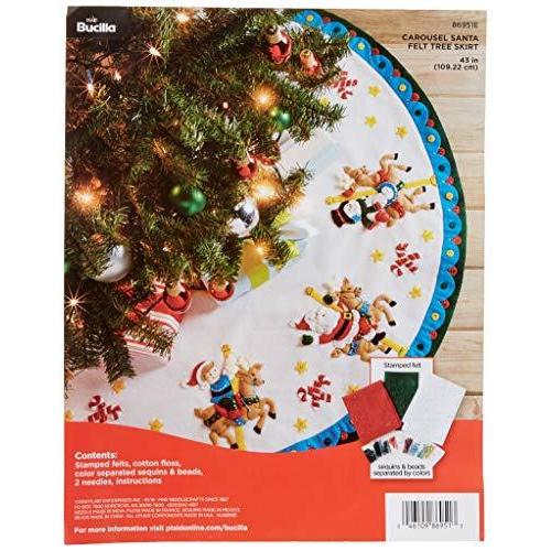 Bucilla Felt Tree Skirt Applique Kit 43 Round-Caro...