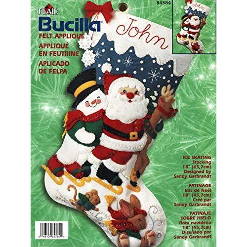 Bucilla「アイススケート」フェルトアップリケストッキングキット 84584