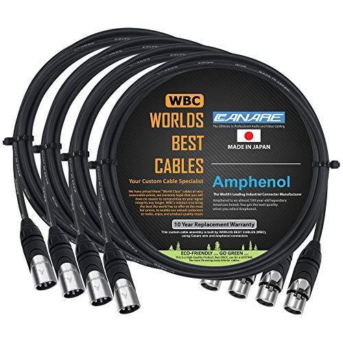 WORLDS BEST CABLES 4ユニット - 4フィート - Canare L-4E6S ス...