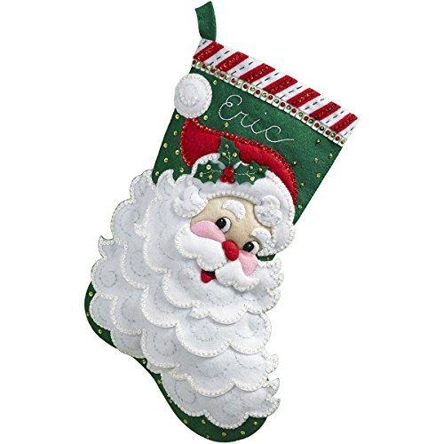 Bucilla Jolly Saint Nick Stocking Felt Applique Ki...