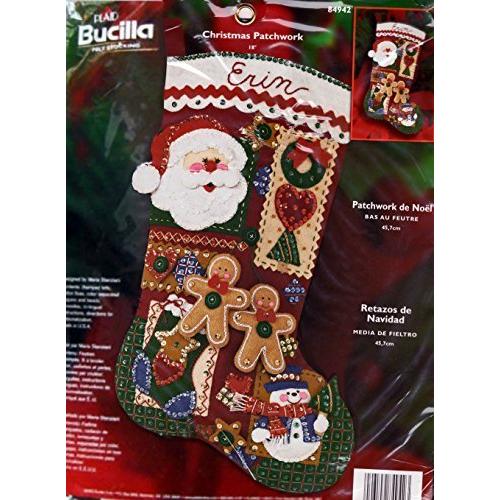 Bucillaクリスマスパッチワークフェルトストッキングキット18?
