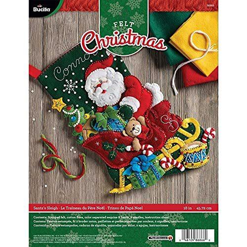 Bucilla Felt Stocking Applique Kit 18 Long-Santa's...
