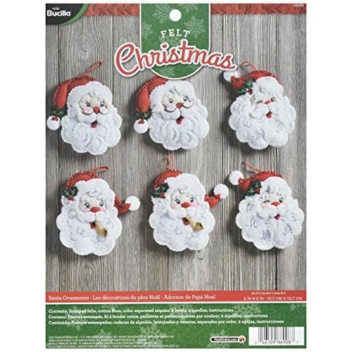 Bucilla Felt Ornaments Applique Kit 4.5X6 Set of 6...