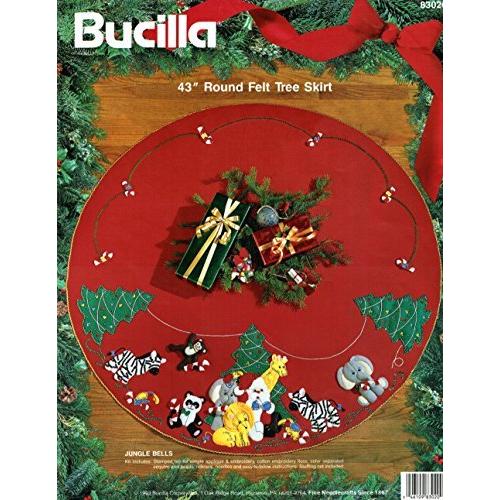 Bucilla Jungle Bellsフェルトアップリケツリースカートキット83020