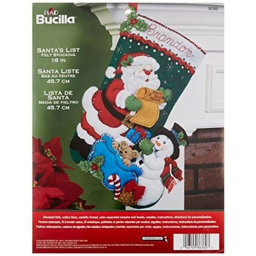 ストッキングのアップリケ フェルト キット-18 サンタのリスト長い
