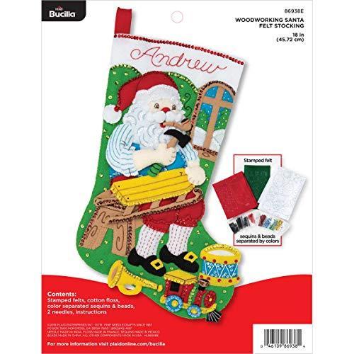 Bucilla Felt Stocking Applique Kit 18 Long-Woodwor...