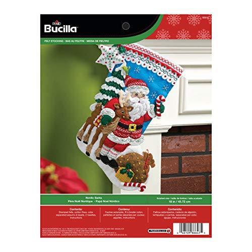 Bucilla Nordic Santa Stocking Felt Applique Kit-18...