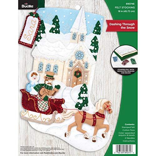 PLAID Enterprises 89074E フェルトストッキングキット 雪を飛ばす