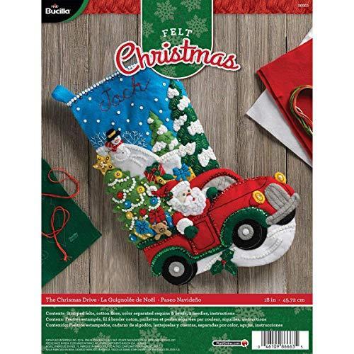 Felt Applique Stocking Kit  The Christmas Drive  8...
